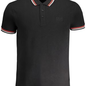 Cavalli Class 'S Kratke Hlače Sleeved Polo Majica Majica Crna