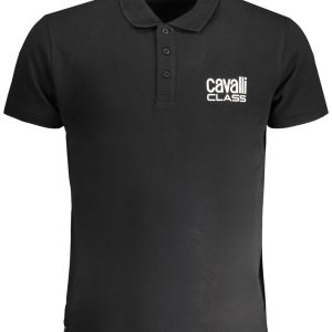 Cavalli Class 'S Kratke Hlače Sleeved Polo Majica Majica Crna