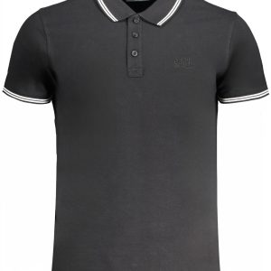 Cavalli Class 'S Kratke Hlače Sleeved Polo Majica Majica Crna