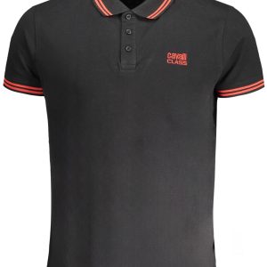 Cavalli Class 'S Kratke Hlače Sleeved Polo Majica Majica Crna