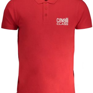 Cavalli Class 'S Kratke Hlače Sleeved Polo Majica Majica Crvena