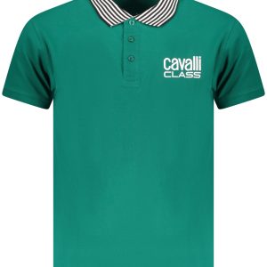 Cavalli Class Polo Majica Kratke Hlače Sleeves Zelena
