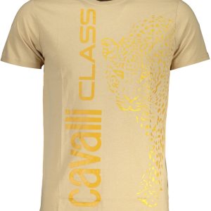 CAVALLI CLASS MEN'S SHORT SLEEVED T-SHIRT BEIGE