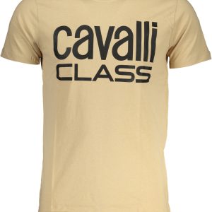 CAVALLI CLASS MEN'S SHORT SLEEVED T-SHIRT BEIGE