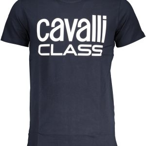 CAVALLI CLASS MEN'S SHORT SLEEVED T-SHIRT BLUE