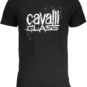 CAVALLI CLASS MEN'S SHORT SLEEVE T-SHIRT BLACK