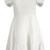 GUESS JEANS SHORT DRESS WOMEN WHITE