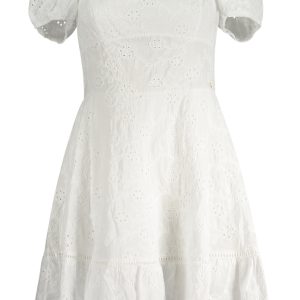 GUESS JEANS SHORT DRESS WOMEN WHITE