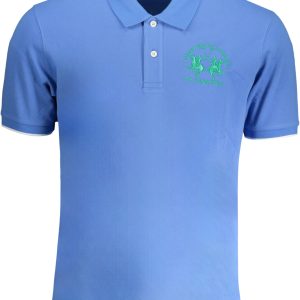 LA MARTINA MEN'S BLUE SHORT SLEEVED POLO SHIRT