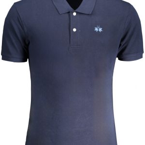 LA MARTINA MEN'S BLUE SHORT SLEEVED POLO SHIRT