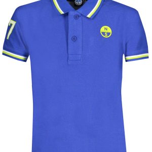 North Sails Kratke Hlače Sleeved Polo Majica Majica For Plava