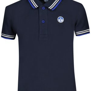 North Sails Kratke Hlače Sleeved Polo Majica Majica For Plava