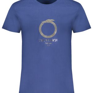 TRUSSARDI MEN'S SHORT SLEEVED T-SHIRT BLUE