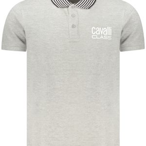 Cavalli Class Polo Majica Kratke Hlače Sleeves Siva