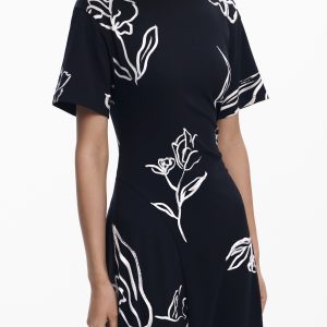 DESIGUAL WOMEN'S LONG BLACK DRESS