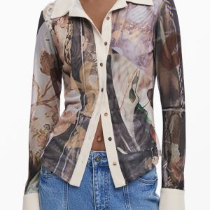Desigual 'S Dugih Rukava Majica, Bež