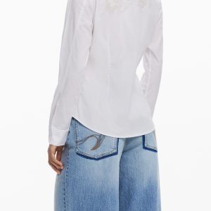 Alternativni prikaz DESIGUAL WOMEN'S LONG-SLEEVED SHIRT WHITE
