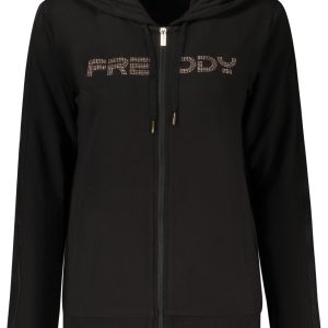 FREDDY WOMEN'S BLACK ZIP-UP SWEATSHIRT