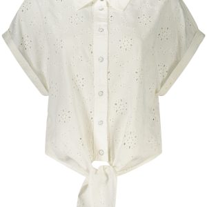 GUESS JEANS SHORT SLEEVE SHIRT WOMEN WHITE