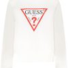 GUESS JEANS WOMEN'S WHITE ZIP-UP SWEATSHIRT