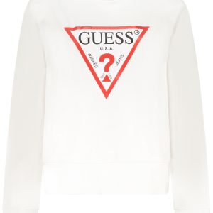 GUESS JEANS WOMEN'S WHITE ZIP-UP SWEATSHIRT