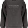 GUESS JEANS WOMEN'S BLACK ZIP-UP SWEATSHIRT