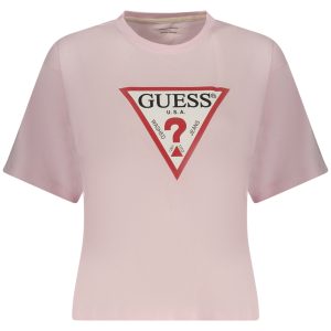 GUESS JEANS WOMEN'S SHORT SLEEVE T-SHIRT PINK