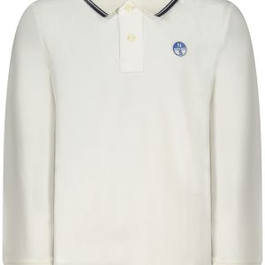 North Sails Dugih Rukava Polo Majica Majica For , Bijela