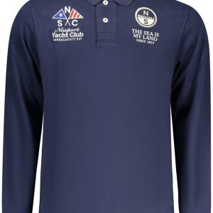 North Sails 'S Dugih Rukava Polo Majica Majica, Plava