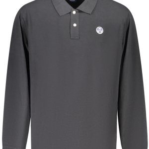 North Sails 'S Dugih Rukava Polo Majica Majica, Crna