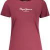 PEPE JEANS WOMEN'S SHORT-SLEEVED T-SHIRT, RED