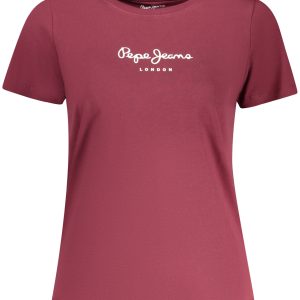 PEPE JEANS WOMEN'S SHORT-SLEEVED T-SHIRT, RED