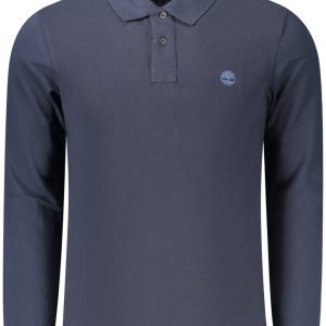TIMBERLAND MEN'S LONG-SLEEVE POLO SHIRT, BLUE